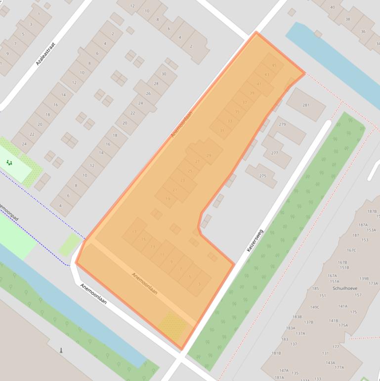 Kaart van postcodegebied 1171WD.