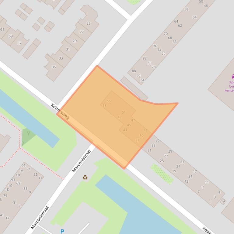 Kaart van postcodegebied 1171XB.