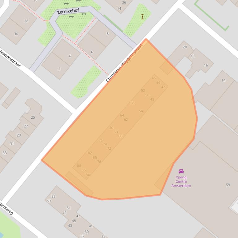 Kaart van postcodegebied 1171XN.