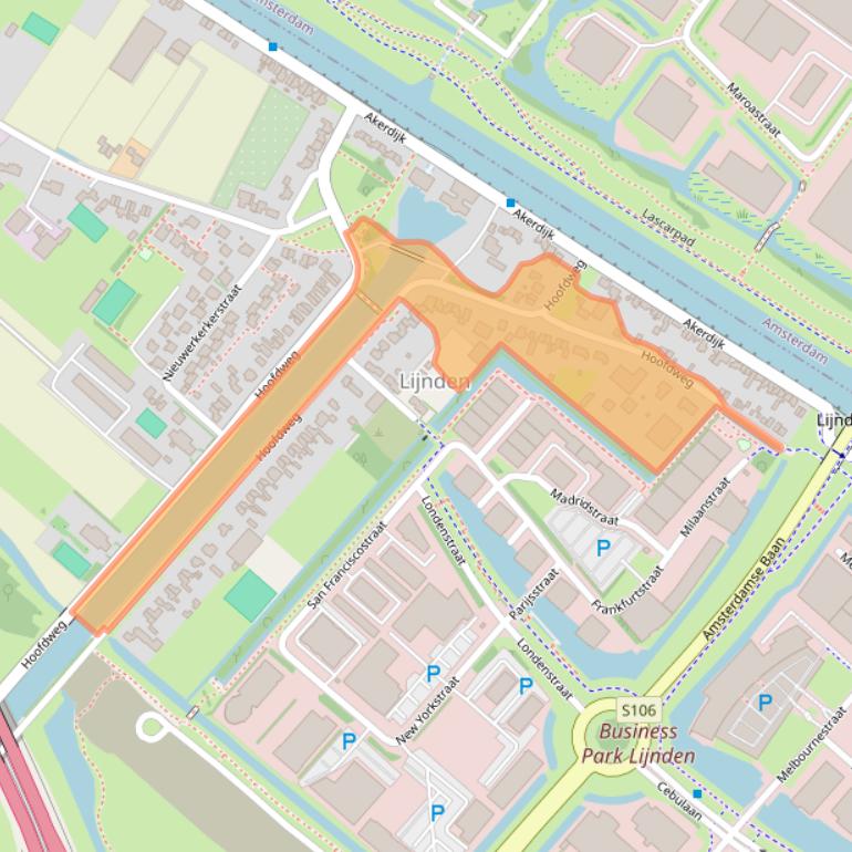 Kaart van postcodegebied 1175LA.