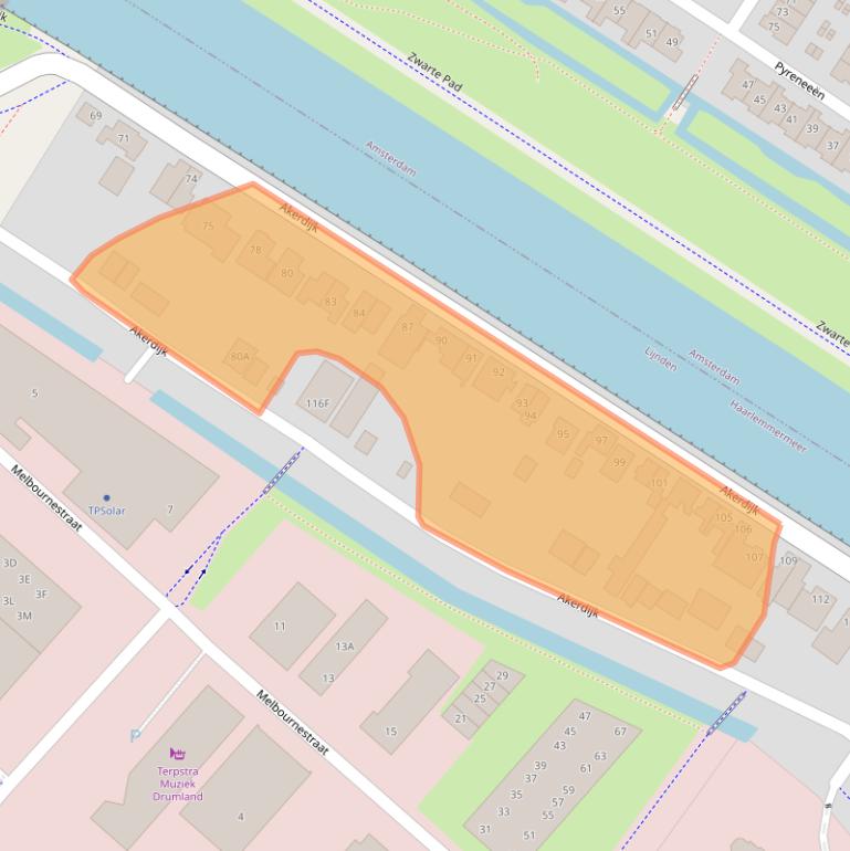 Kaart van postcodegebied 1175LJ.