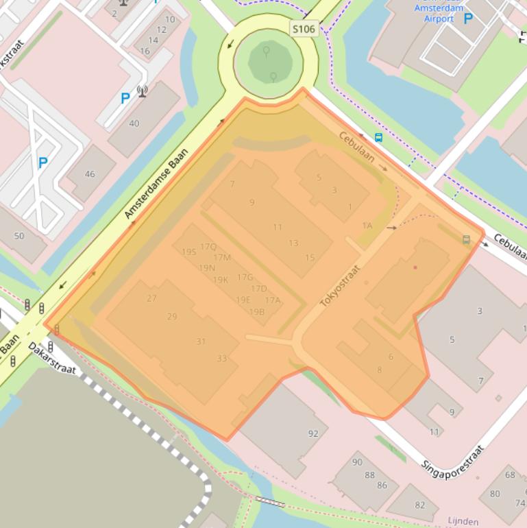 Kaart van postcodegebied 1175RB.