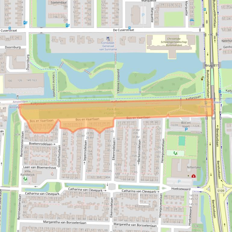 Kaart van postcodegebied 1181AA.
