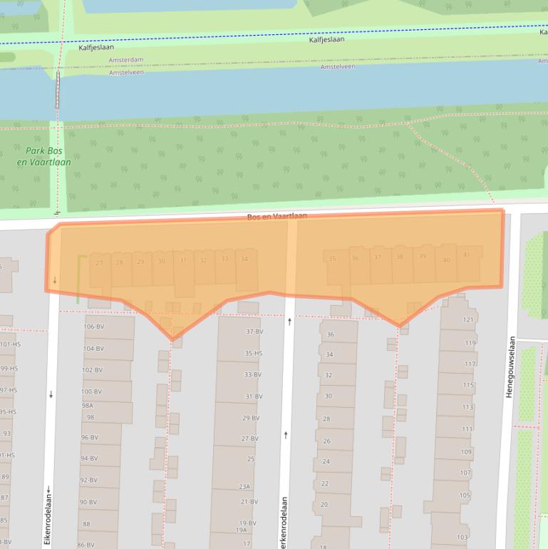 Kaart van postcodegebied 1181AB.