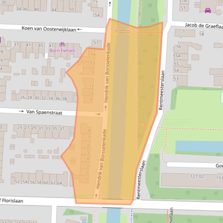 Kaart van postcodegebied 1181AW.