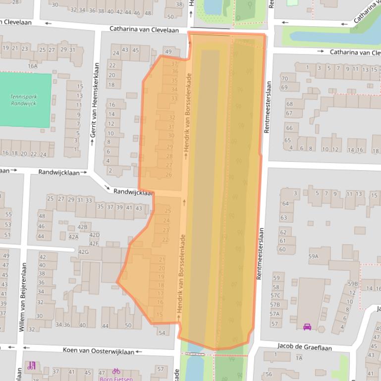 Kaart van postcodegebied 1181AX.