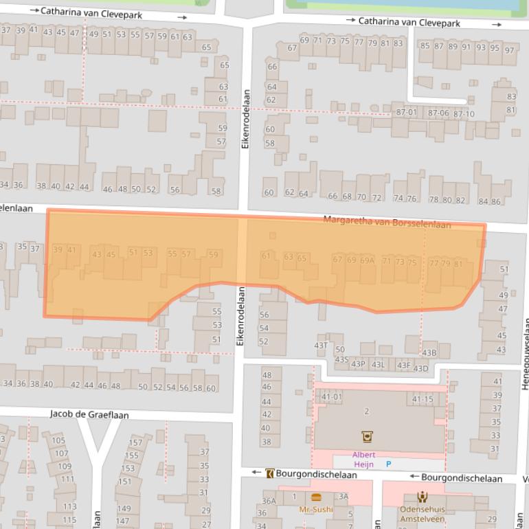 Kaart van postcodegebied 1181CZ.