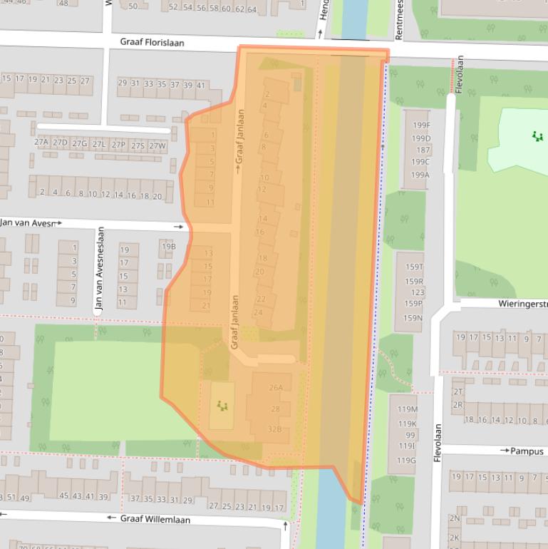 Kaart van postcodegebied 1181EC.