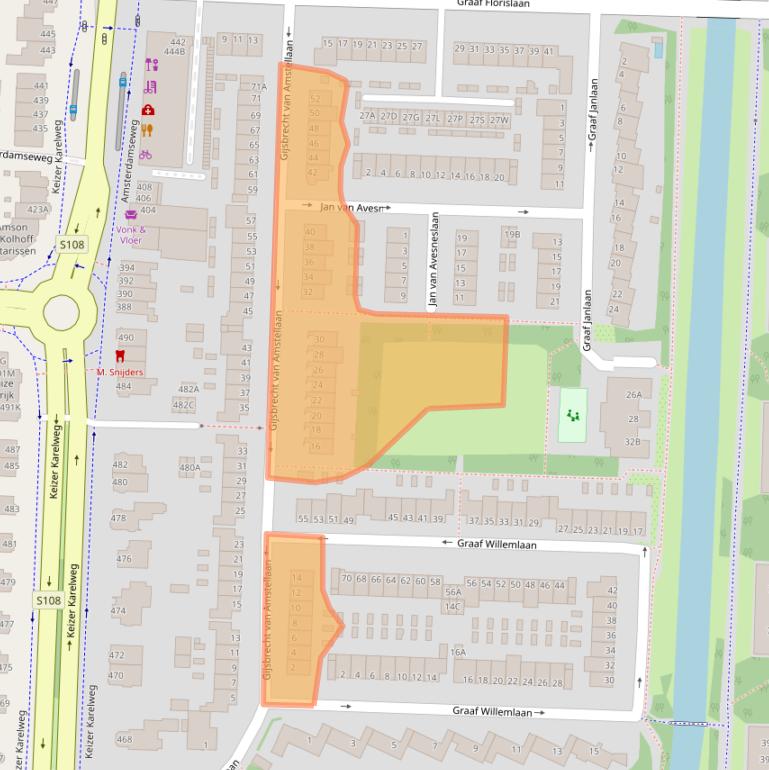 Kaart van postcodegebied 1181EL.