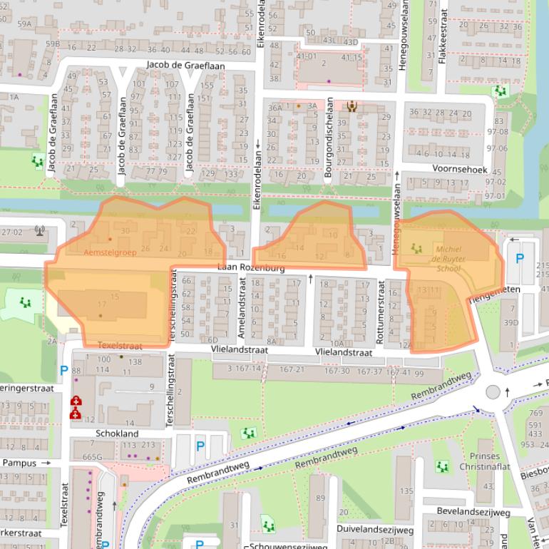 Kaart van postcodegebied 1181ER.