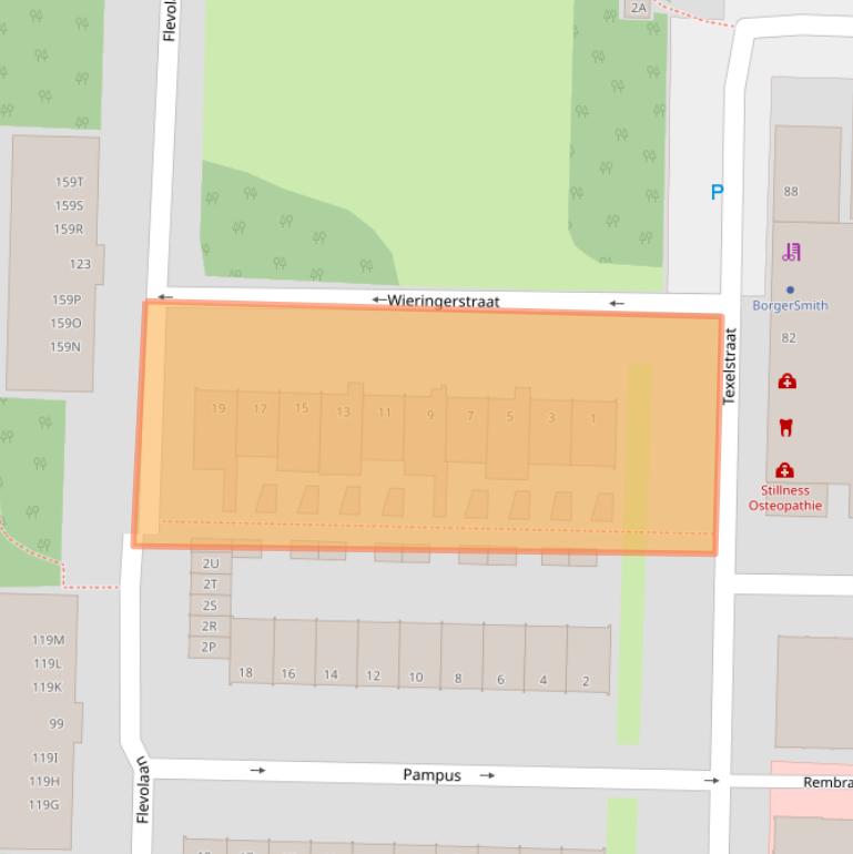 Kaart van postcodegebied 1181ET.