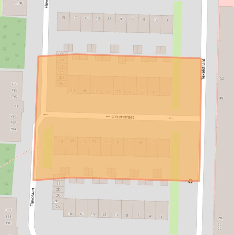 Kaart van postcodegebied 1181EW.