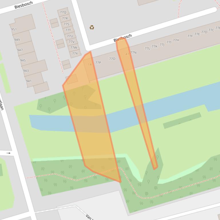 Kaart van postcodegebied 1181HW.