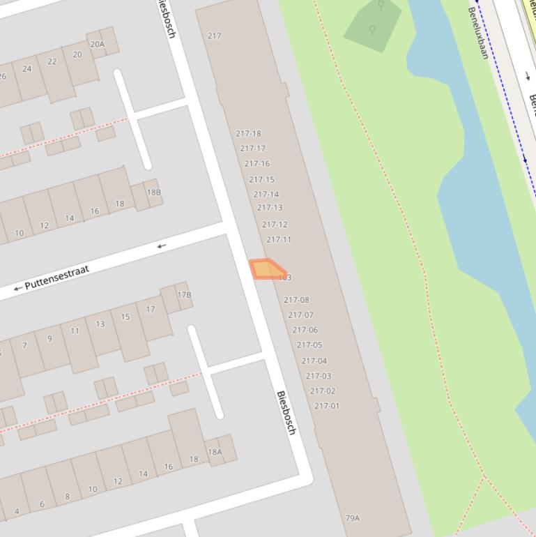 Kaart van postcodegebied 1181JA.