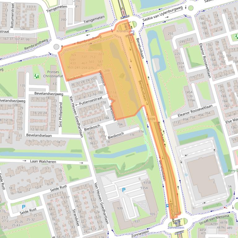 Kaart van postcodegebied 1181JC.