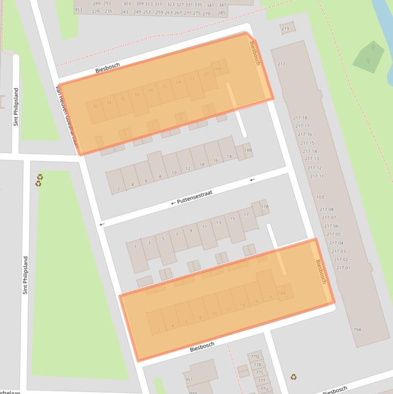 Kaart van postcodegebied 1181JD.