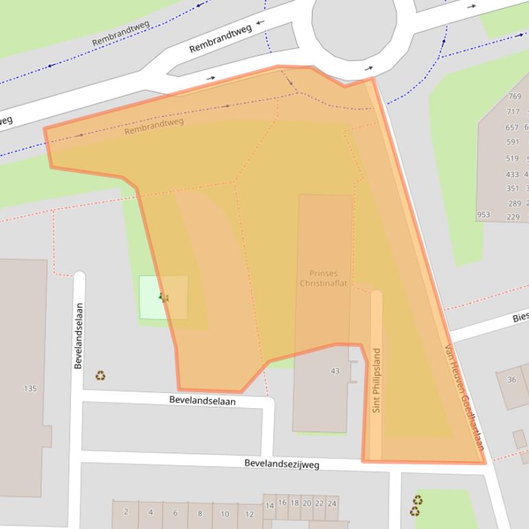 Kaart van postcodegebied 1181JH.