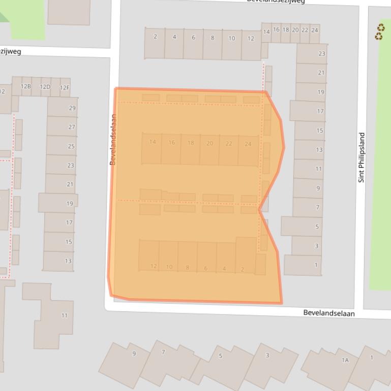 Kaart van postcodegebied 1181JP.