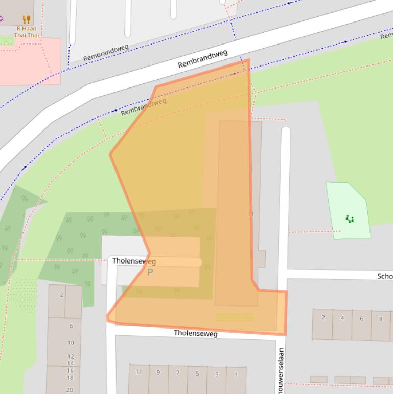 Kaart van postcodegebied 1181KB.