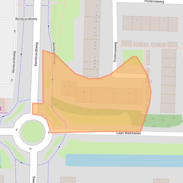 Kaart van postcodegebied 1181KG.