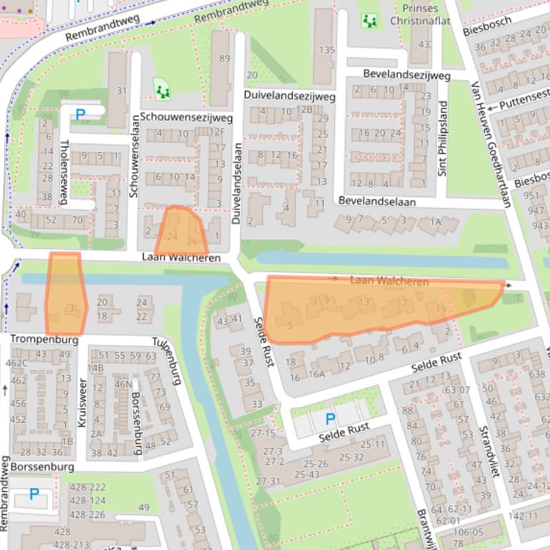 Kaart van postcodegebied 1181KH.