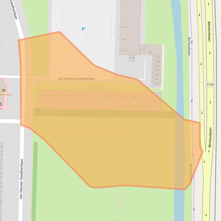 Kaart van postcodegebied 1181LA.