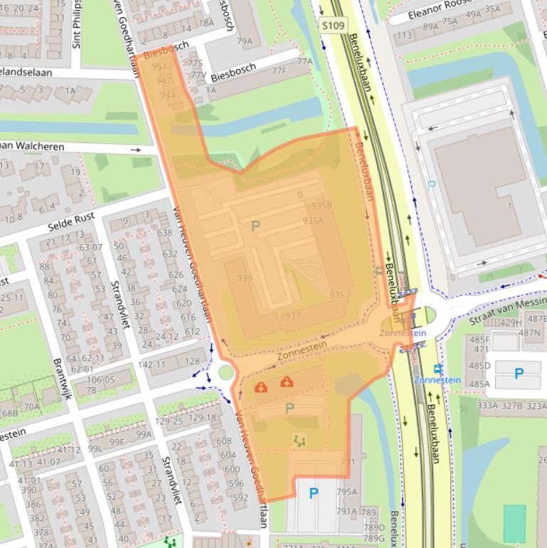 Kaart van postcodegebied 1181LD.