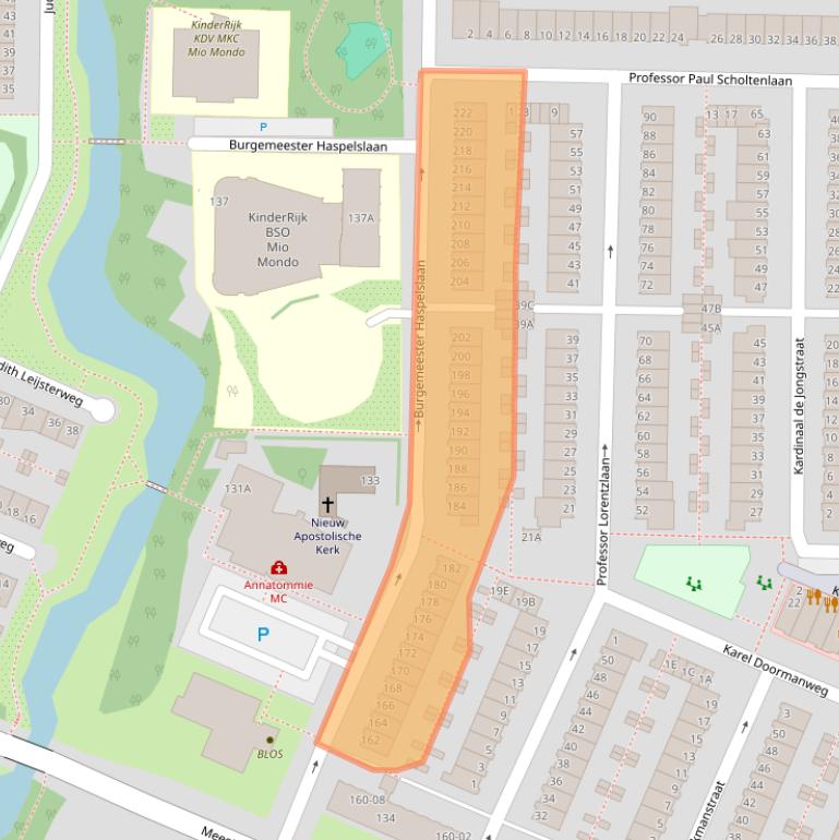 Kaart van postcodegebied 1181NE.