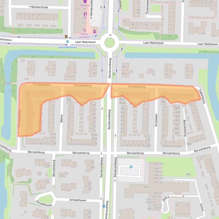 Kaart van postcodegebied 1181NM.