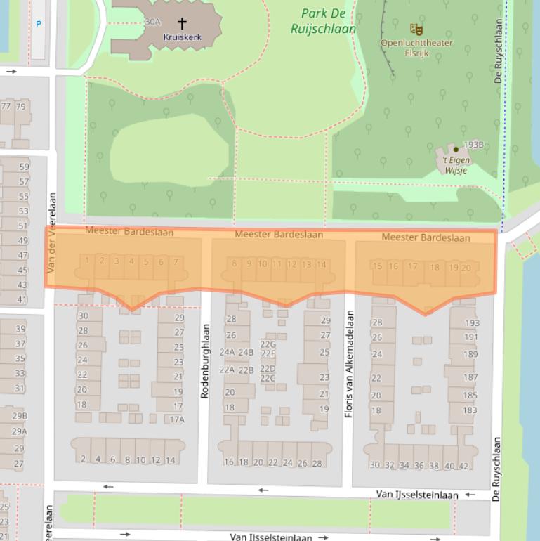 Kaart van postcodegebied 1181NP.