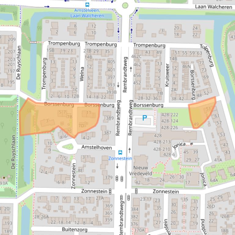 Kaart van postcodegebied 1181NT.