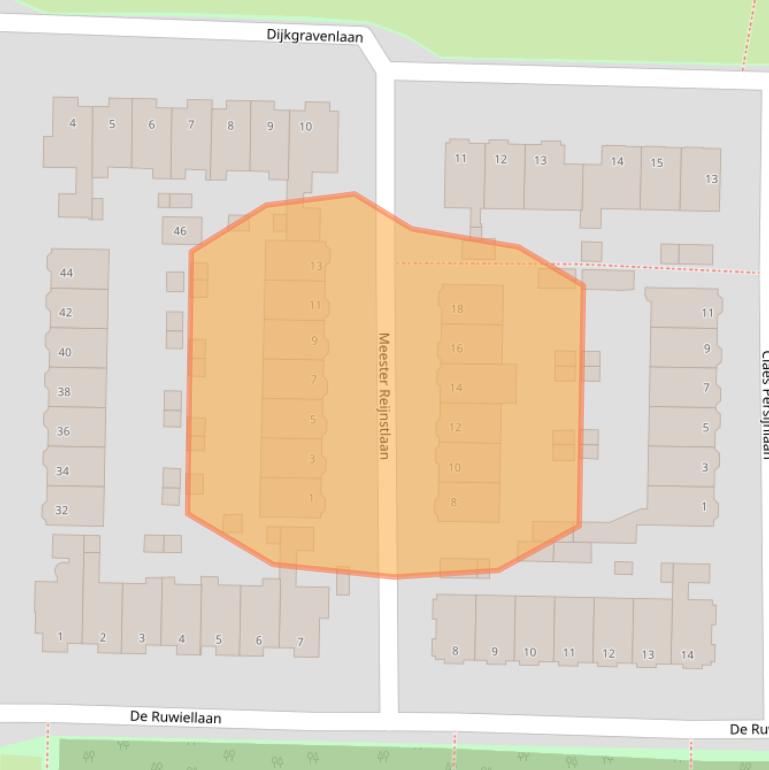 Kaart van postcodegebied 1181PR.