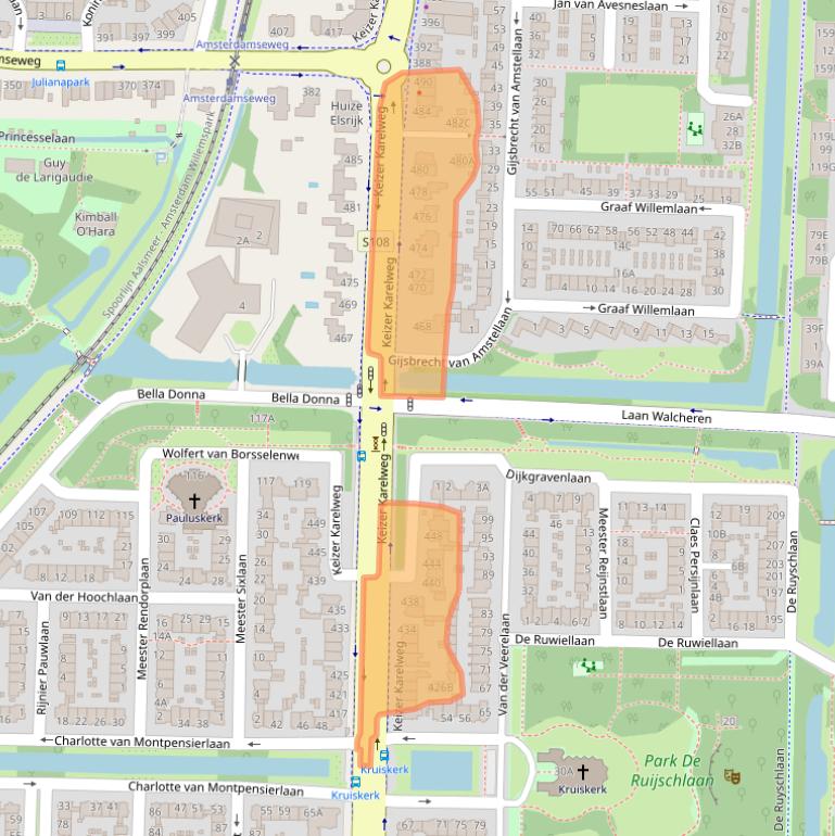 Kaart van postcodegebied 1181RL.