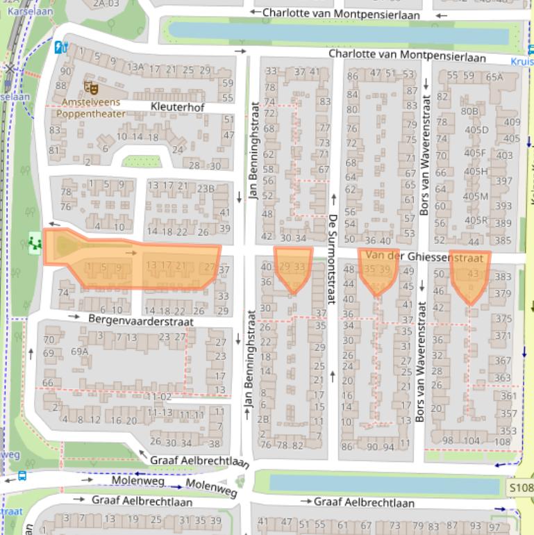 Kaart van postcodegebied 1181RS.