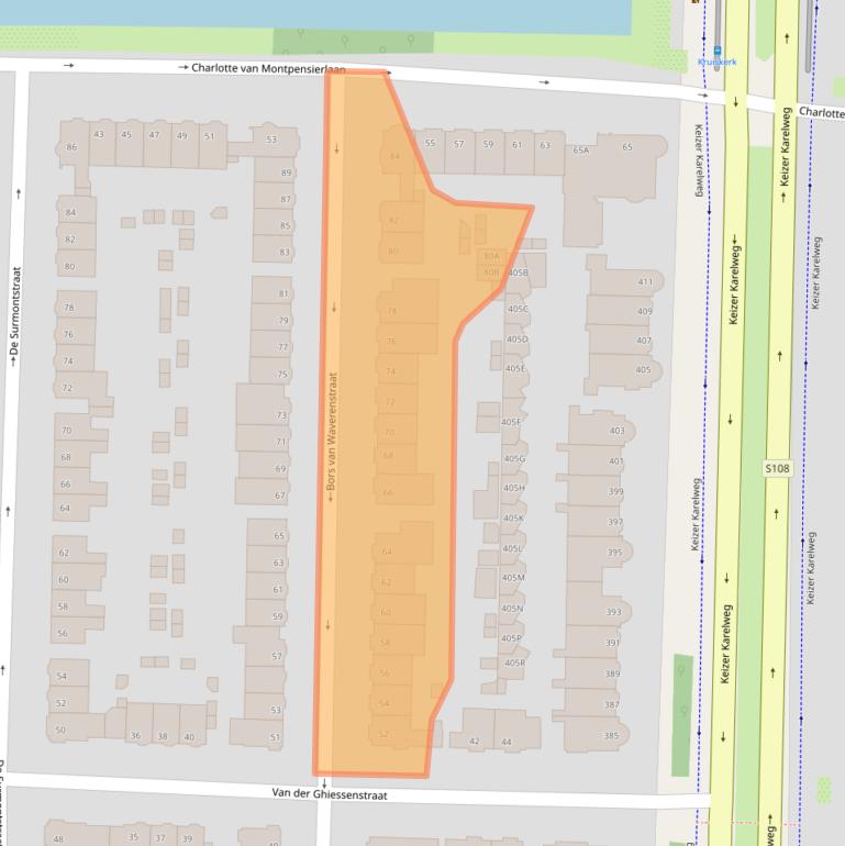 Kaart van postcodegebied 1181SN.