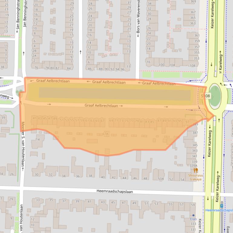 Kaart van postcodegebied 1181SR.