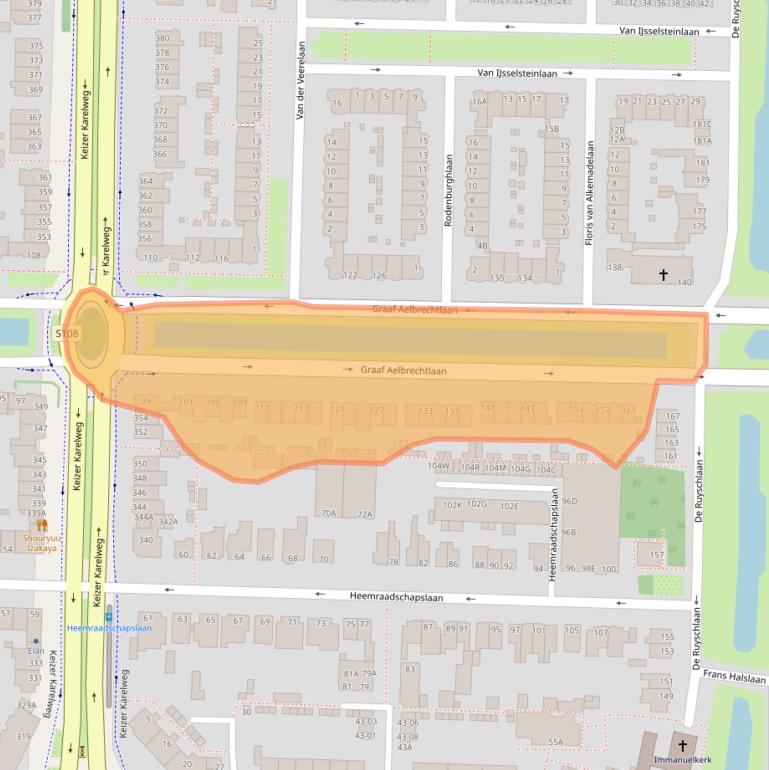 Kaart van postcodegebied 1181ST.