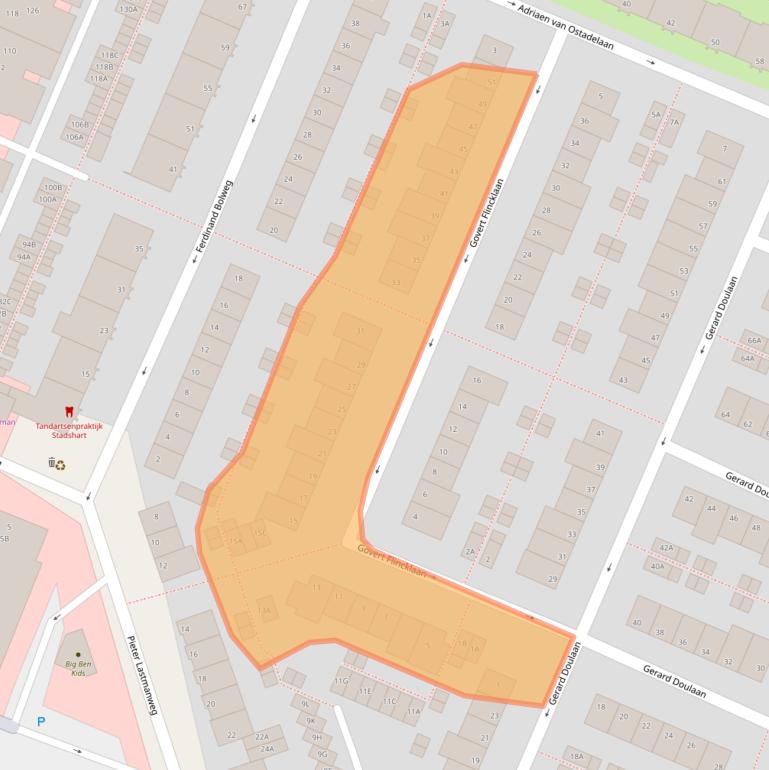 Kaart van postcodegebied 1181XA.