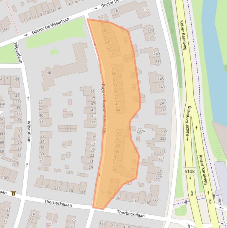 Kaart van postcodegebied 1181XT.