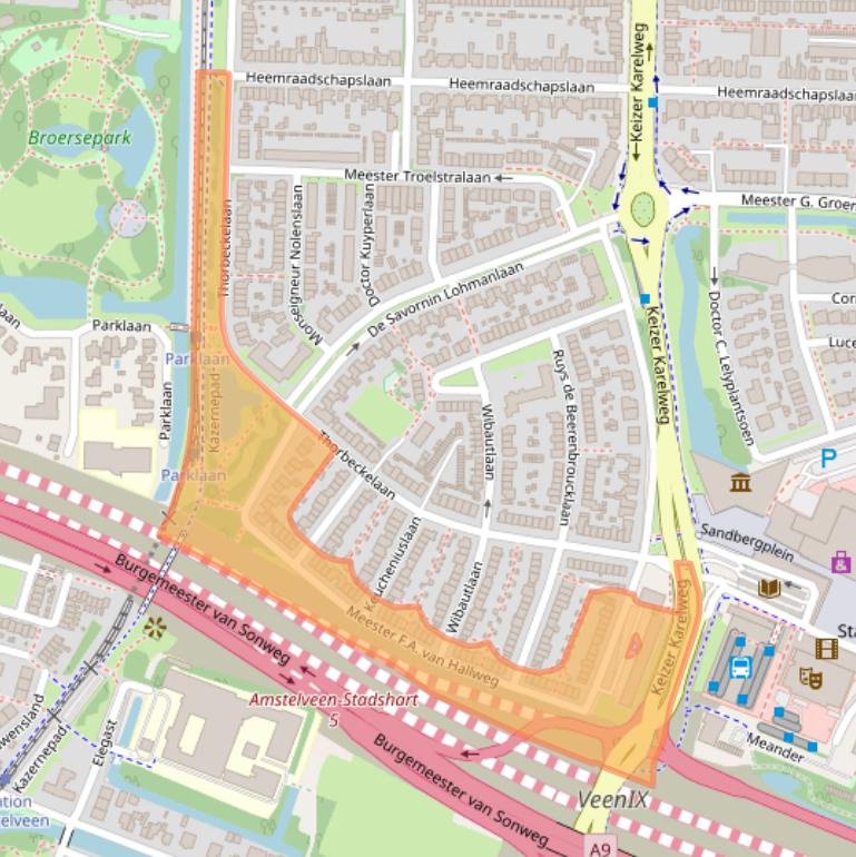 Kaart van postcodegebied 1181ZT.