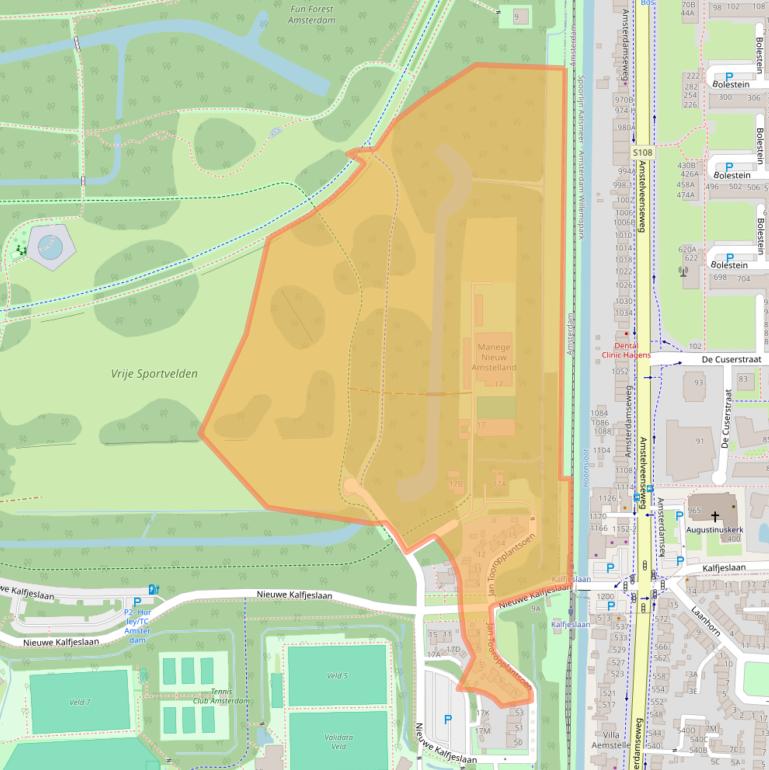Kaart van postcodegebied 1182AC.