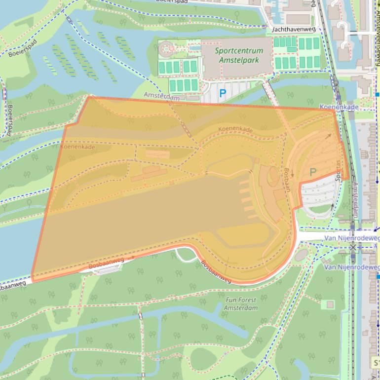 Kaart van postcodegebied 1182AG.