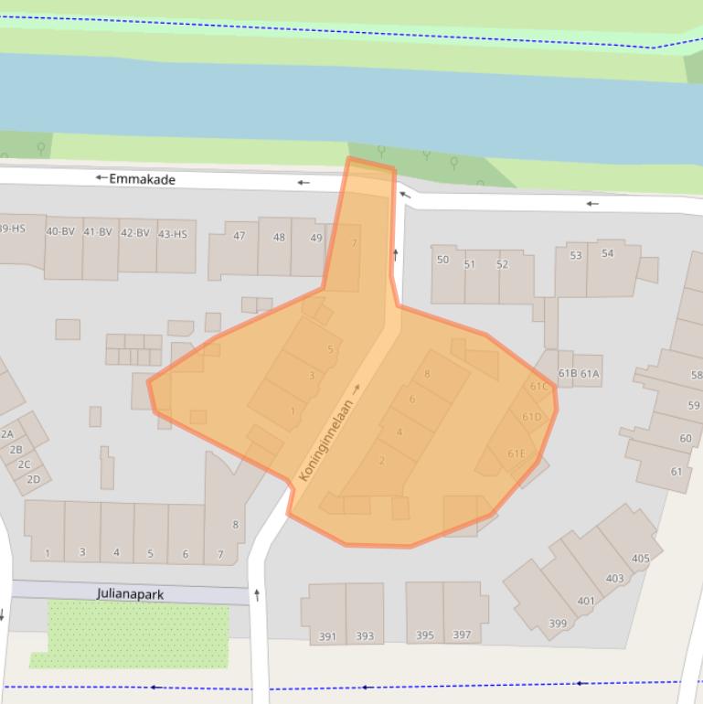 Kaart van postcodegebied 1182AS.