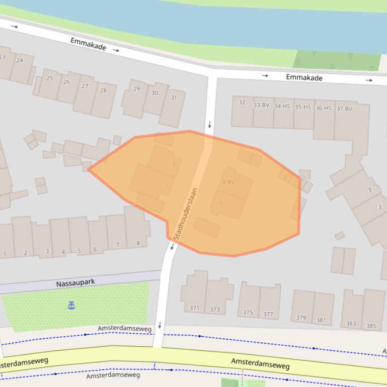 Kaart van postcodegebied 1182AX.