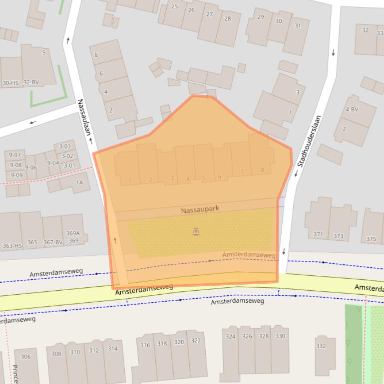 Kaart van postcodegebied 1182AZ.