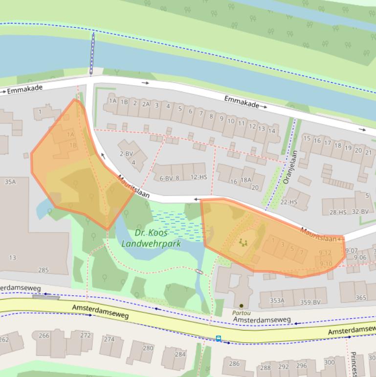 Kaart van postcodegebied 1182BB.