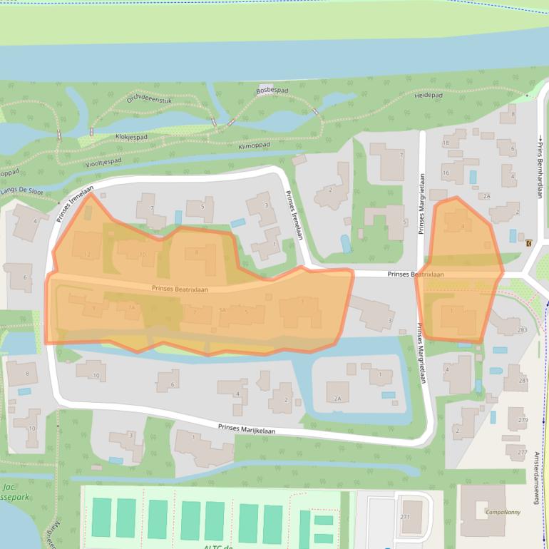 Kaart van postcodegebied 1182BH.