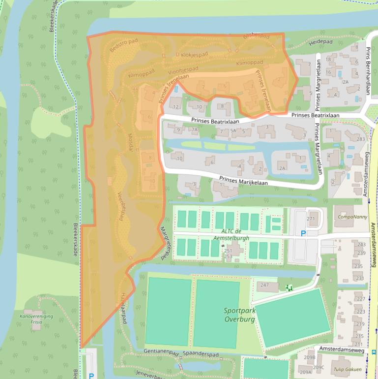 Kaart van postcodegebied 1182BJ.