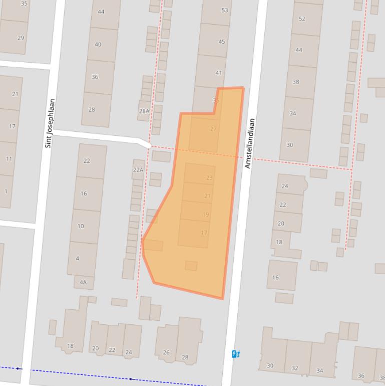 Kaart van postcodegebied 1182CB.