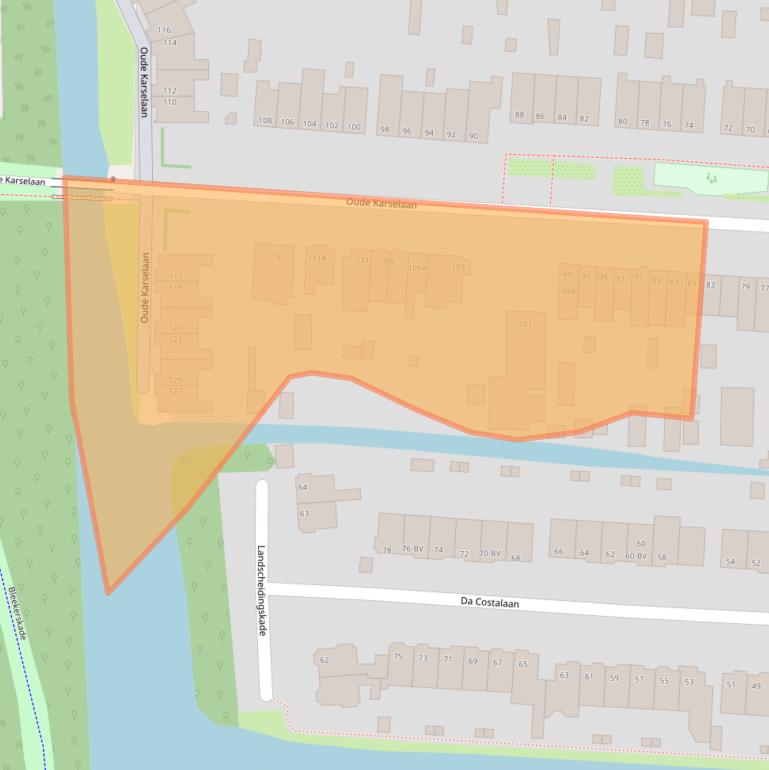 Kaart van postcodegebied 1182CP.